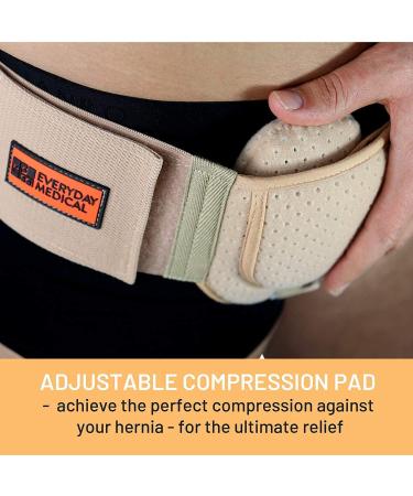 Inguinal Hernia Support Belt for Men & Women | Adjustable Waist Strap | Post Surgery Truss for Groin Hernias | Beige - S/M (1 Pack) - Buy Online on GoSupps.com