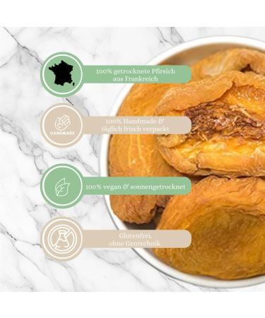  1001 Frucht 1001 Frucht Lightly Dried Peach - Untreated Dried Fruit without Additives - Juicy Peach Created - Sun-Dried Peach - Non-GMO Peach (250g) - Buy Online on GoSupps.com