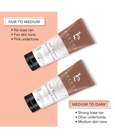 Self Tanner Face & Body Set - Organic Aloe Vera & Shea Butter | Buildable Bronzer for Fair to Medium Tan | Best Selling Sunless Tanning Lotion (7.5oz & 3oz - Buy Online on GoSupps.com