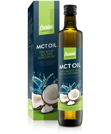 MCT oil made of 100% coconut oil for bulletproof-coffee & ketogenic nutrition vegan-500ml coconut oil neutral in taste and smell capric acid C-10 caprylic acid C-8 500 ml (1 Pack)