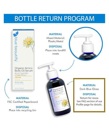 Blue Beautifly Organic Arnica Body Oil Serum | Relieves Muscle & Joint Pain | Ashwagandha Gotu Kola & Comfrey | 4 fl oz | USDA Certified - Buy Online on GoSupps.com