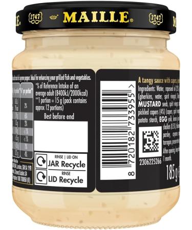 Maille Tartare Sauce 185g - Classic French Condiment (Pack of 2) - Buy Online on GoSupps.com