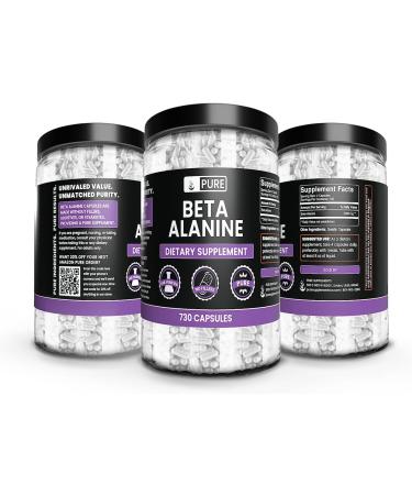 Pure Original Ingredients Beta Alanine (730 Capsules) Always Pure No Additives Or Fillers Lab Verified 365 Count (Pack of 1) - Buy Online on GoSupps.com
