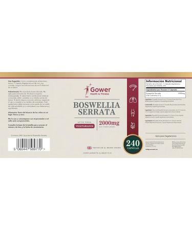 GH Boswellia Serrata 2000mg High Strength Capsules | 5:1 Extract | 240 Vegan Capsules | Non-GMO & Gluten Free | Made in UK - Buy Online on GoSupps.com