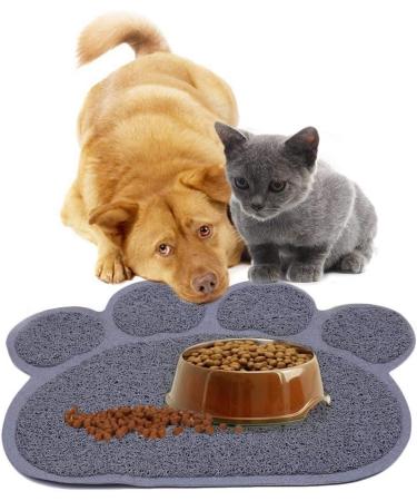 Cloud Heart Pet Food Mat for Dogs and Cats Waterproof Non-Slip Pet Feeding mat bowl mat (Medium(60x45cm) Grey) Paw Grey - Buy Online on GoSupps.com