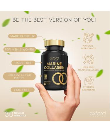 Advanced Marine Collagen Capsules | Made in The UK | Hydrolysed Collagen Supplements for Women & Men | Hair Skin and Nails Vitamins Enhanced with Hyaluronic Acid Biotin & More | 90 Capsules Marine Collagen 90 count (Pack of 1) - Buy Online on GoSupps.com