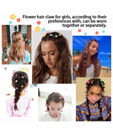 50 Pcs Mini Flower Hair Claw Clips for Girls in Colorful Box - Non-Slip Plastic Small Jaw Clips for Baby, Toddler, Kids - Buy Online on GoSupps.com