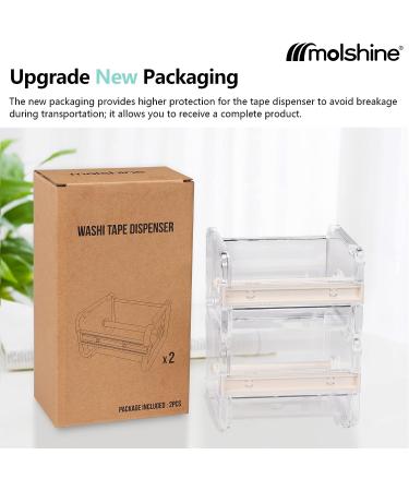 Molshine 2 Pack Transparent Desktop Washi Tape Dispenser with Cutter and Roll Holder - Beige (Masking Tape Not Included) - Buy Online on GoSupps.com
