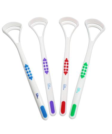 Tongue Scraper Cleaner x 4 Set of 4 Colours Oral Dental Care 4 Count (Pack of 1)