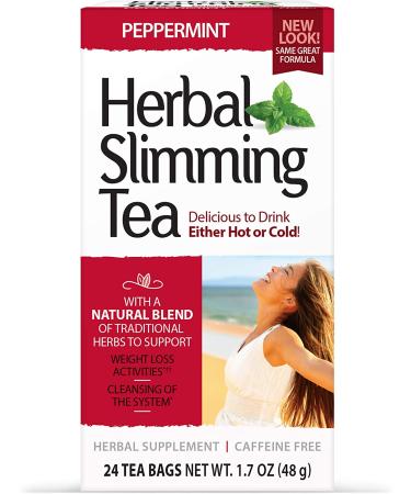 21st Century Herbal Slimming Tea - Caffeine-Free Peppermint, 24 Tea Bags (1.7 oz) - Buy Online on GoSupps.com