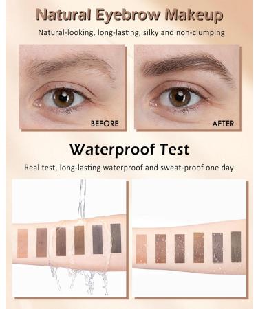 Eyebrow Powder Makeup Palette - Waterproof & Long Lasting 3 Colors Grey Brown Series for Natural Brows with Brush & Mirror - Buy Online on GoSupps.com
