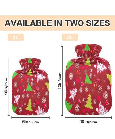 KCLDECI 2L Hot Water Bottle with Green Christmas Tree Cover - Foot Warmer & Pain Relief for Heat and Cold Therapy - Buy Online on GoSupps.com