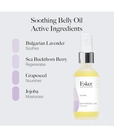 Esker Natural Soothing Belly Oil - Plant-Based Cruelty-Free Clean Beauty (2 oz) for Pregnancy Relief - Buy Online on GoSupps.com