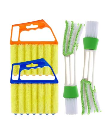 Blind Cleaner Duster Tool Multipurpose Window Dust Remover Window Cleaner Tool | Washable Cleaning Gadgets Window Cleaner Brush for Window Shower Doors Refrigerators Set 5