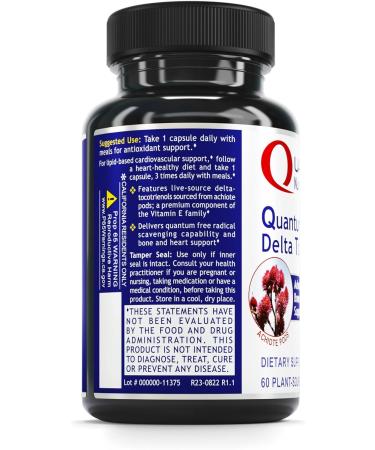 QNL Quantum Delta Tocotrienol - Vitamin E Tocotrienols Complex - Heart Health Supplement - Supports Liver & Bone Health - 60 Plant-Source Capsules - Buy Online on GoSupps.com