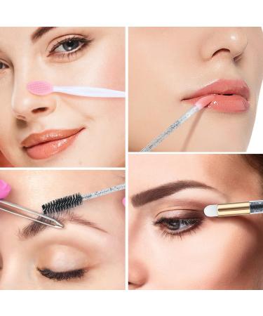 G2PLUS 102PCS Makeup Brush Kit - 50 Glitter Crystal Lip Brushes & Eyelash Brushes Double Sided Silicone Lip Scrub & Eyeshadow Brush - Perfect for Personal Care & Extensions - Buy Online on GoSupps.com