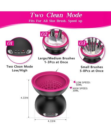 Mamgoak Electric Makeup Brush Cleaner & Dryer with Cleaning Solution - Portable & Automatic USB Cosmetic Tool for All Size Brushes - Buy Online on GoSupps.com