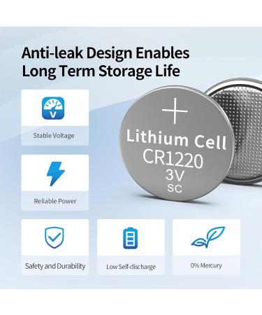 CR1220 3V Lithium Battery ECR1220 DL1220 5012LC 1220 3V Lithium Coin Cell Batteries for Watch 25pcs - Buy Online on GoSupps.com