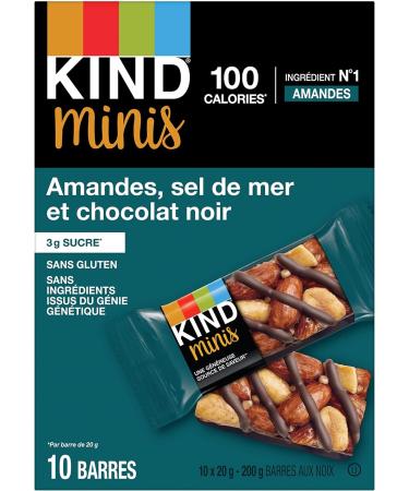 KIND Minis Almond Sea Salt and Dark Chocolate Gluten Free 100 Calories Low Sugar 80 Count Almond Sea Salt Dark Chocolate 80 - Buy Online on GoSupps.com