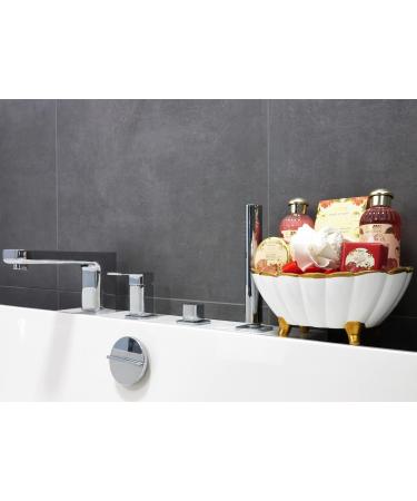 BRUBAKER Cosmetics Bath Gift Set - Peony & Vanilla 7-Piece with Ceramic Shell Tub | Perfect for Relaxation & Self-Care - Buy Online on GoSupps.com