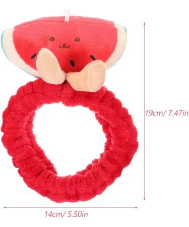 FRCOLOR Watermelon Headband Cute Make Up Plush Soft Stretch Fuzzy 7.47X5.50in Red Coral Fleece Plush Makeup Spa Hairband for Women Girls - Buy Online on GoSupps.com