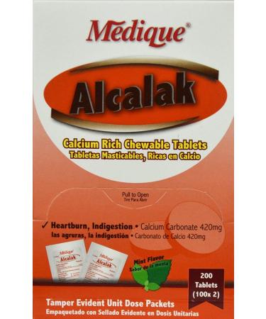 10147 Antacid Alcalak Tablets 420Mg 100X2 Per Box by Medique Pharmaceuticals -Part No. 10147