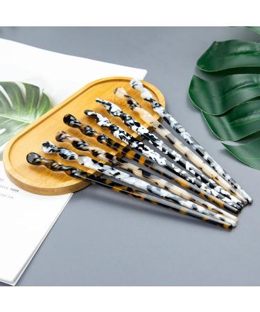 BeautyChen 8-Piece Acetate Hair Sticks - Leopard Print & Tortoise Shell Hairpins for Styling Long Hair - Chinese Retro Hair Accessories for Women - Buy Online on GoSupps.com