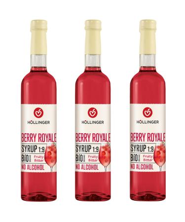 H llinger Berry Royale Sirop Bio Sans Alcool Fruit et Amer Bouteilles en Verre de 500ml Lot de 3