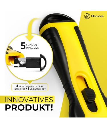 Manson's Professional Ceranium Field Scraper - Reliable Kitchen & Household Tool with Soft Touch Handle - 6-Part Replacement Blades Set - International Shipping Available - Buy Online on GoSupps.com