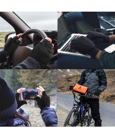 OZERO Women's Fingerless Thermal Cycling Gloves | Black Riding & Motorcycle Gloves for Men & Women - Winter Essentials - Buy Online on GoSupps.com