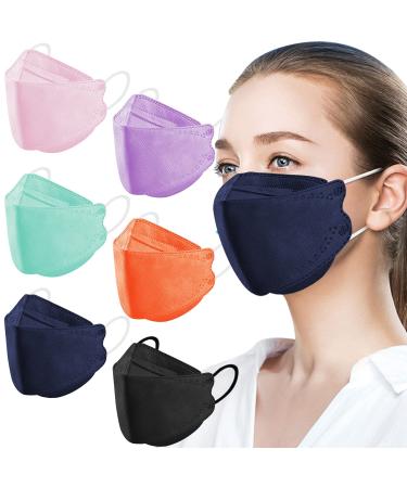 60Pcs KF94 Disposable Face Masks, KF94 Mask, Fish Mouth Type Aldult Safety Four Layer Protective Cup Type mask,Comfortable Breathable ,and Protection Rate of 95% , Suitable for all Adults (Pure)