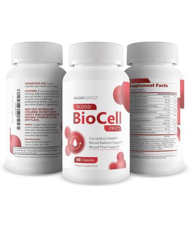 Blood BioCell Pro - Our Best Blood Support Supplement - Magnesium 12 Advanced Blood Flow Bio Cell Blood Health Support - Our Best Vasodilator Nitric Oxide High Pressure Pills - Circulation Blood Boost - Buy Online on GoSupps.com