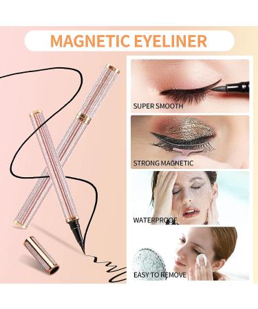 Magnetic Eyelashes and Eyeliner Kit - Natural Look, Reusable, Sweatproof - 8 Pairs, No Glue Needed - Buy Online on GoSupps.com