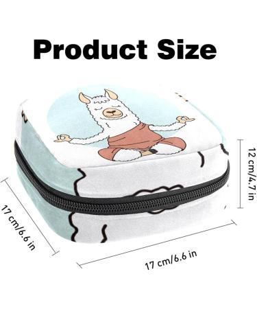Stylish Menstruation Pad Bag with Zipper - Women's Tampon & Napkin Storage - Yoga Animal Alpaca Design - Buy Online on GoSupps.com