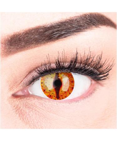 Colored Fiery Dragon Contact Lenses - Strongly Opaque Cosplay Lenses for Halloween & Carnival | Free Lens Container | 0.0 Diopters 14mm Diameter - Buy Online on GoSupps.com