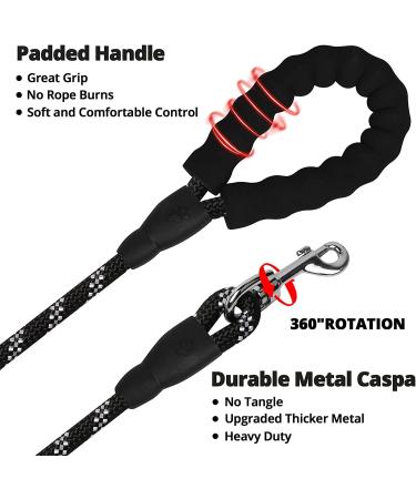 Reflective Bungee Dog Leash - 15ft Heavy Duty with Padded Handle and Swivel Lockable Hook - Ideal for Small, Medium, Large Dogs - Buy Online on GoSupps.com
