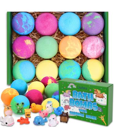 Bath Bombs for Kids with Surprise Inside for Girls Boys Suprise 12 Gift Set  Kids Safe Bubble Bath Fizzies Vegan Essential Oil Spa Fizz Balls Kit  Animals bath bombs