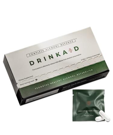 DrinkAid | Party Recovery Supplement for Better Mornings Alcohol Detox & Liver Health | 6 Sachets | Dihydromyricetin (DHM) Ginger Vitamin C | Over 150 000 Boxes Sold Globally (1 Box) 1 box (6 servings)