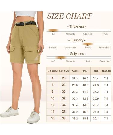 Jessie Kidden Women's Stretch Cargo Shorts - Lightweight Quick Dry Work Pant - Khaki 16 - Buy Online on GoSupps.com