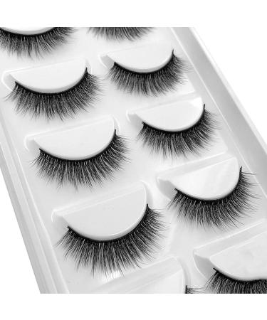 Evenden 3D Faux Eyelashes Handmade Luxurious Volume Natural False Eyelashes 5 Pairs with Tweezers 00 - Buy Online on GoSupps.com