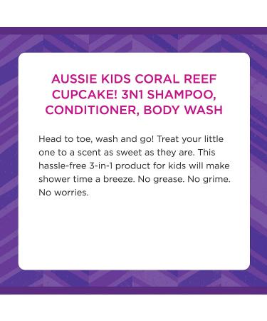 Aussie Kids Coral Reef Cupcake 3-In-1 Shampoo, Conditioner & Body Wash 4-Pack - 778mL - Buy Online on GoSupps.com