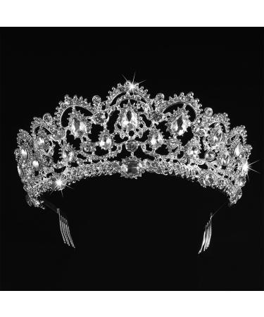 Frcolor Princess Tiara Crown with Comb - Rhinestone Crystal Queen Headband for Wedding Bridal Party & Birthdays - Buy Online on GoSupps.com