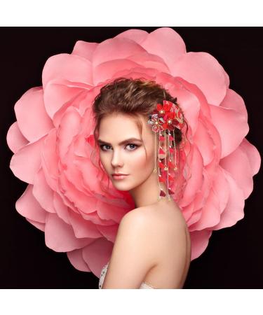 FRCOLOR Japanese Hair Clip Kimono Red Japanese Hair Accessories Japanese Tassel Hairpin Hairpin Japanese Tassels Hair Barrettes Vintage Tassels Hairpin Tassels Kimono Geisha Hair Accessories - Buy Online on GoSupps.com