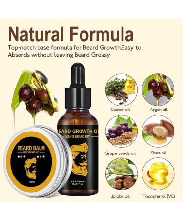 Beard Growth Kit Beard Care Kit for Men with 0.25mm Roller 30ml Beard Growth Oils 30g Beard Balm Scissors Beard Growth Complete Beard Care Kit for Men - Buy Online on GoSupps.com