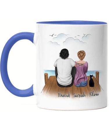 Personalized Blue Couple Cat Cups - Perfect Gift for Cat Lovers & Cat Owners | Kiddle Design - Buy Online on GoSupps.com