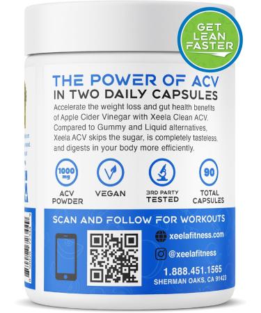 XEELA Apple Cider Vinegar Capsules with The Mother - Weight Management & Appetite Control for Men & Women - Boost Metabolism & Get Lean - Buy Online on GoSupps.com
