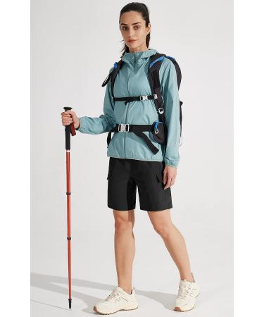 Libin Women's Hiking Cargo Shorts - Lightweight Quick Dry Active Shorts with Zipper Pockets - Black (Medium) - Buy Online on GoSupps.com