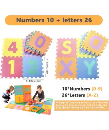Buy Baby Play Mat - 36 Tiles Crawling Mat for Toddlers | Alphabet & Numbers Foam Play Mat for International Shipping - Buy Online on GoSupps.com