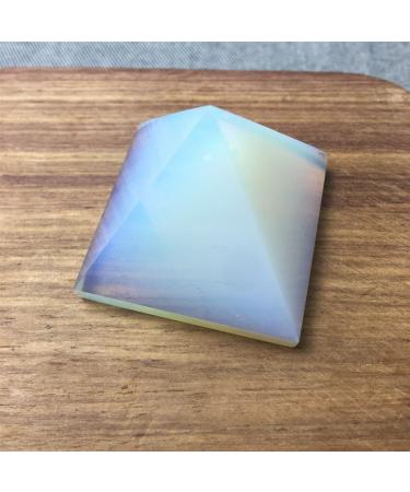 1pcs 4cm Natural White Opal Stone Pyramid Crystal Point Wand Decoration - (Size: 3.8-4cm)