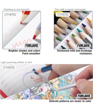 FUNLAVIE 48 Colored Pencils - Premium Art Drawing Pencil for Adult Coloring Book - Buy Online on GoSupps.com